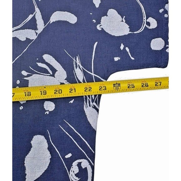 Lands Downunder Linen Lagenlook Italy Top Costal Artsy Botanical Asymmetric M - Picture 7 of 10